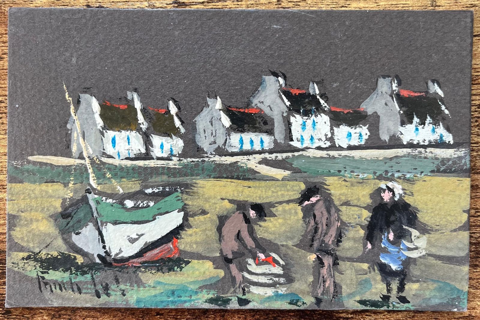 Fanch Lelfrench Impressionist Oil Painting Of A Quiet Post Tide Moment In A Small Village2001 photo furniture