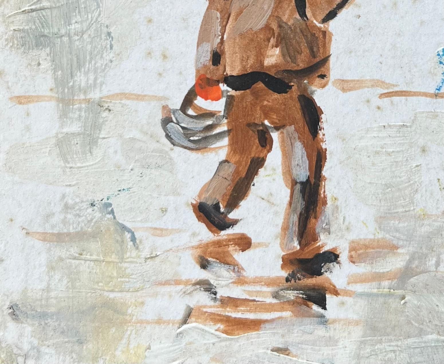 Fanch Lelfrench Impressionist Oil Painting Of A Shrimp Fisherman Striding Along The Shore2009 photo Art