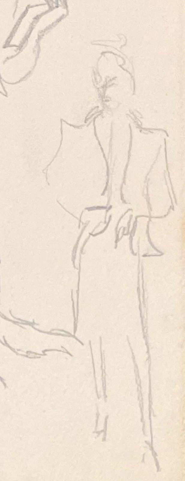 Josine Vignonmid Century French Minimalist Illustration Of A Two Women Walking A Dog1950's photo Art