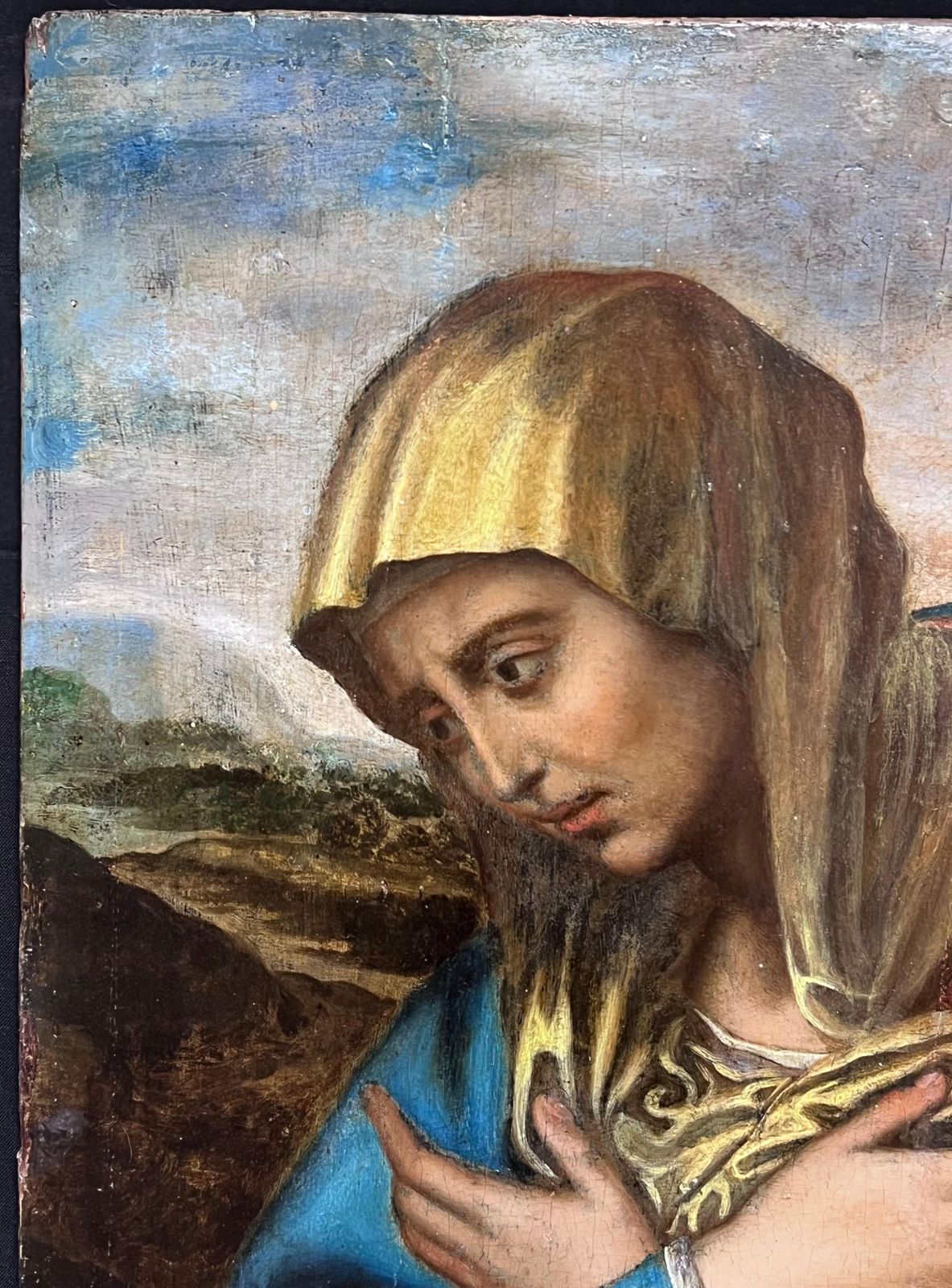 Very Rare Renaissance Old Master Oil Painting C. 1600 Oil On Panel The Madonnac. 1600 photo buy
