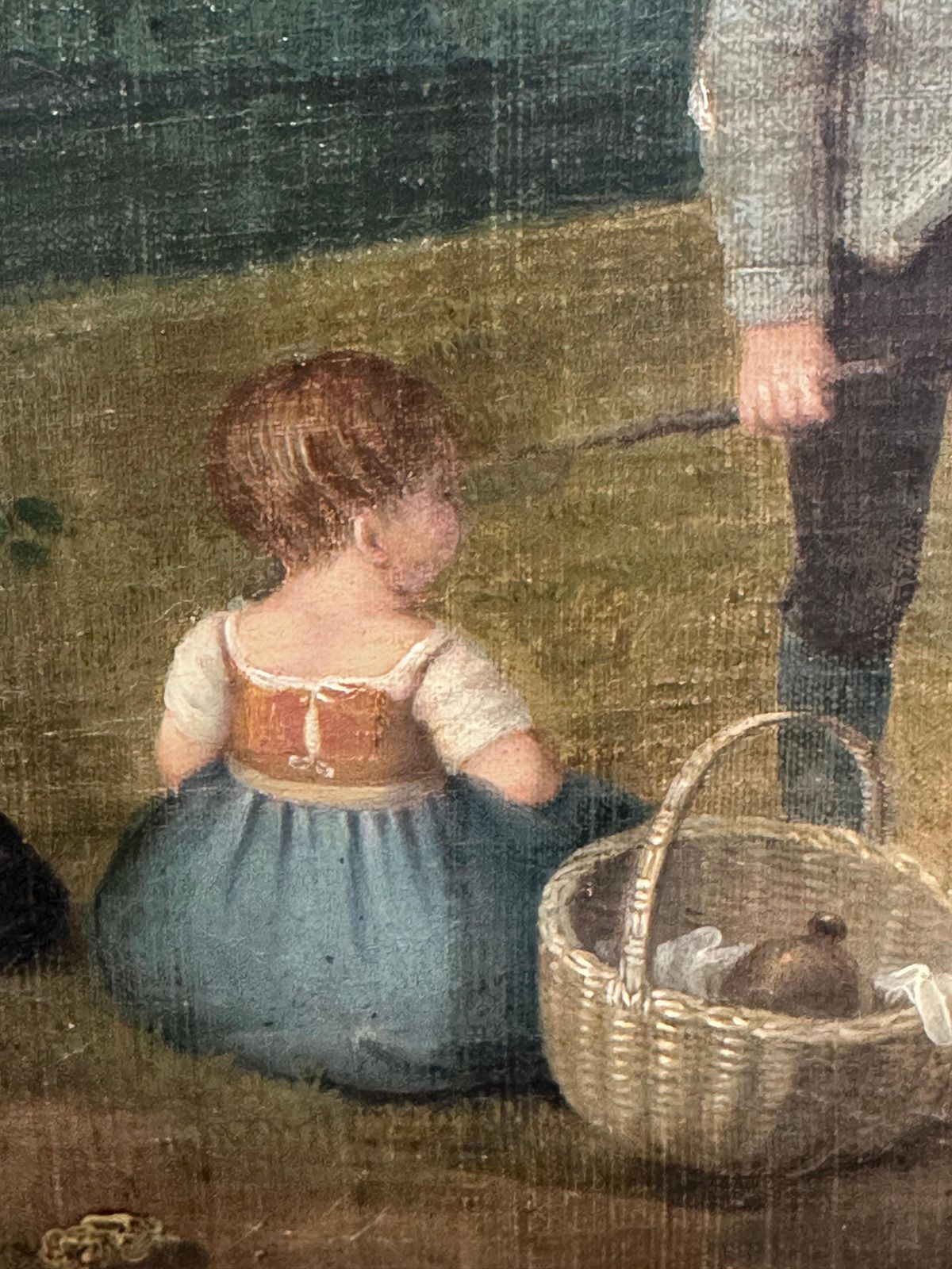 John Pennington (1773 1841) Huge Georgian 1820's English Oil Industrial Landscape With Mills Children Picnicc. 1820's photo 7850.0