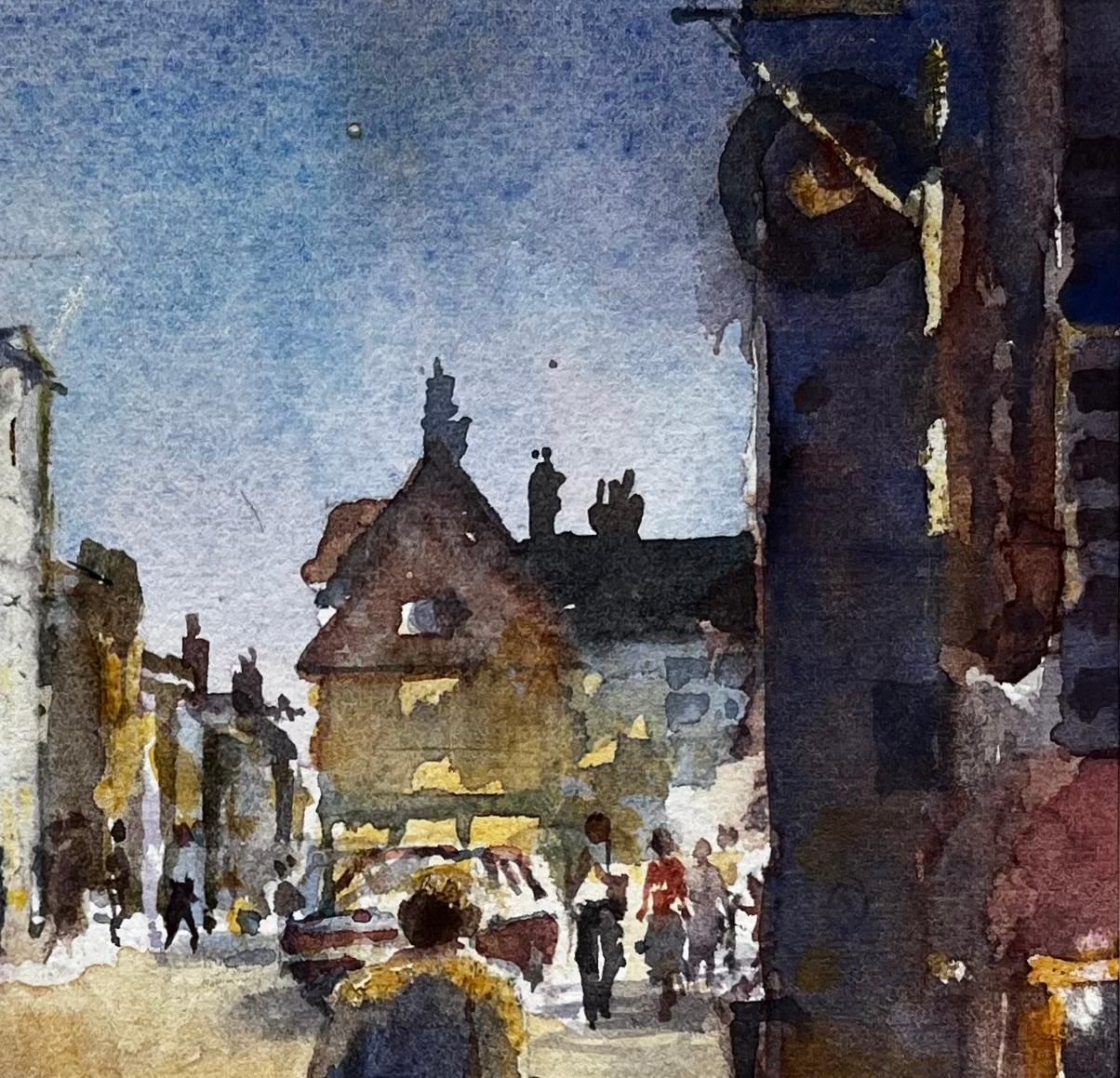 Anthony Herbertevening Scene On Southwold High Street Original British Townscape Watercolour photo for sale