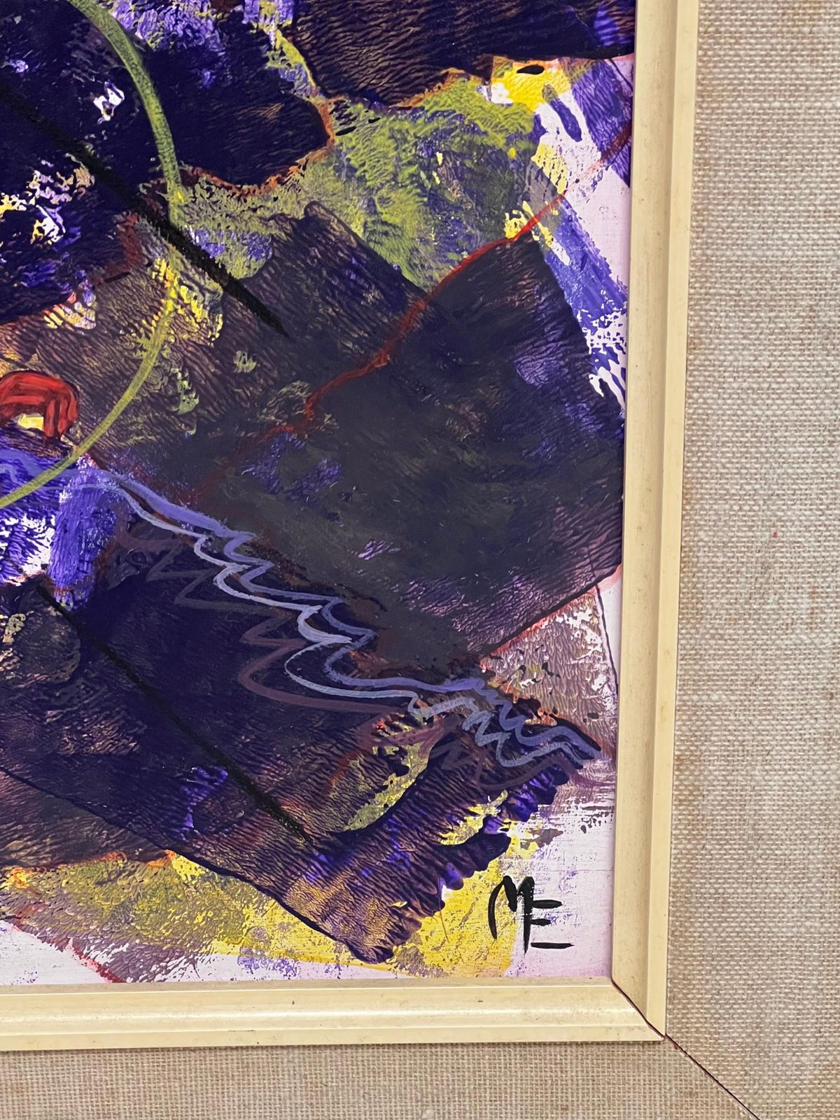 photo for sale Mary Edwardslarge British 20th Century Abstract Painting The Piano Concert Figurative Work