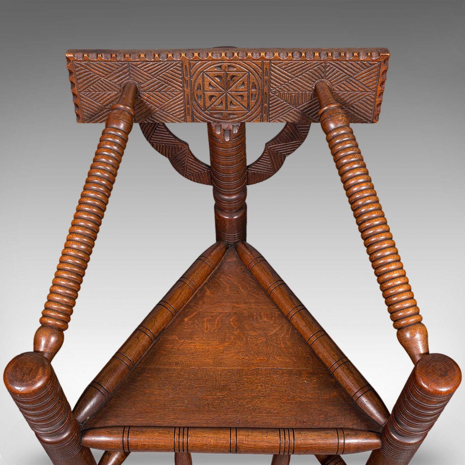 Antique Turner's Chair, English, Oak, Old Saxon, Elbow Seat, Victorian, C.1900 photo buy