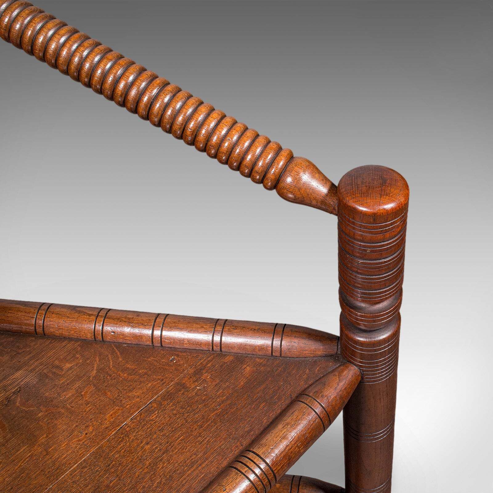 photo for sale Antique Turner's Chair, English, Oak, Old Saxon, Elbow Seat, Victorian, C.1900