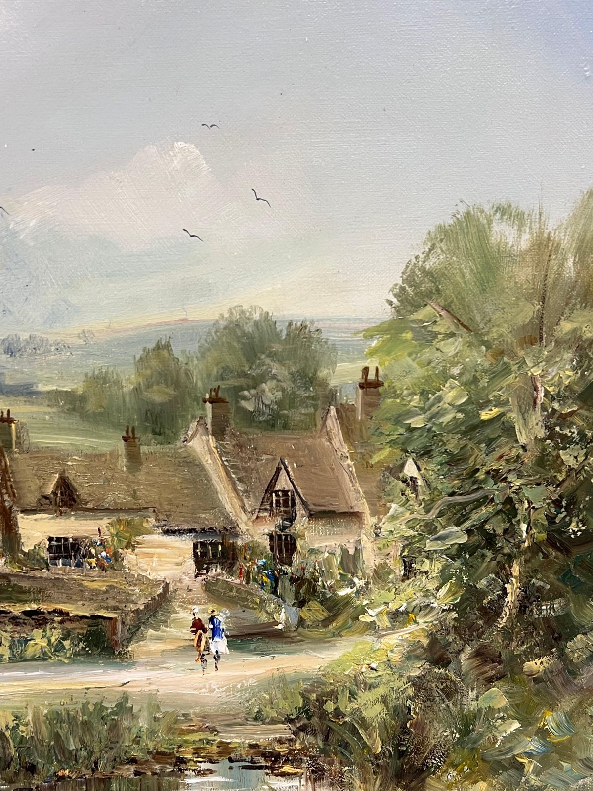 Donald Jennings Arlington Row Bibury The Cotswolds England Original Signed Oil Painting 1996 photo Art