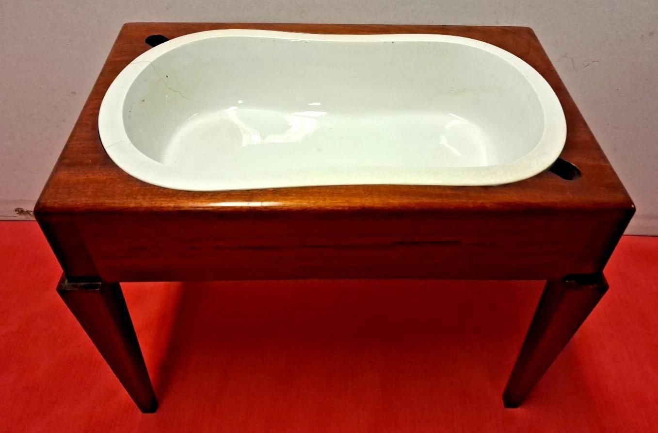Antique Baby Bath Stool Lift Off Top Nursing Seat Plant Side Table photo furniture