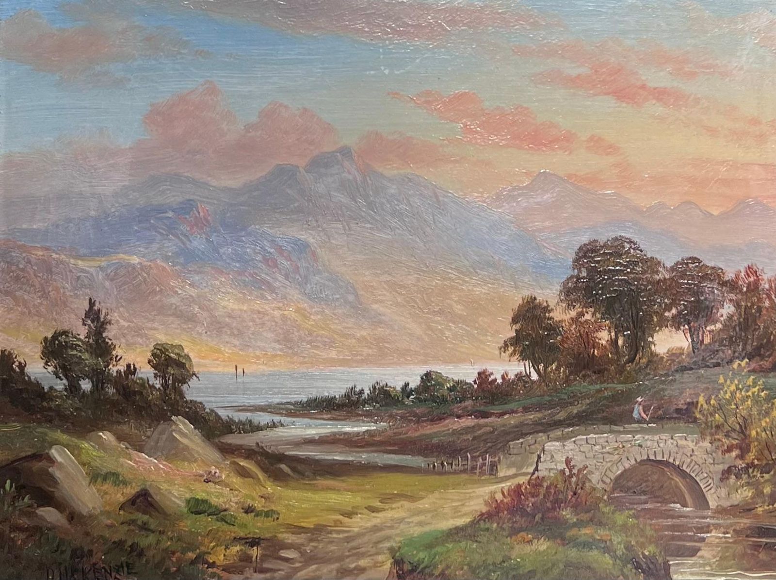 Fine Victorian Scottish Oil Painting By Edwin Landseer's Sister Figures Highland photo furniture