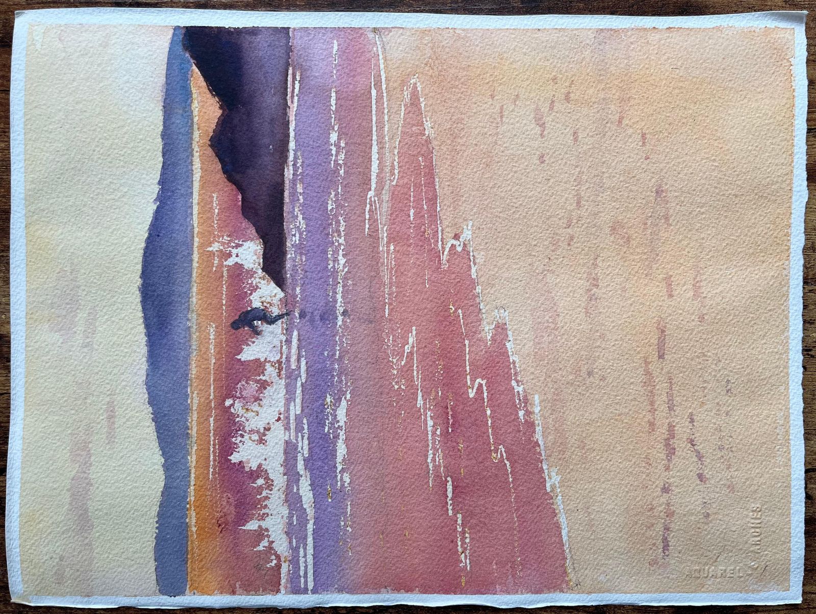 Anthony Avery British Impressionist Watercolor Of A Figures On A Country Road At Sunset photo vinterior