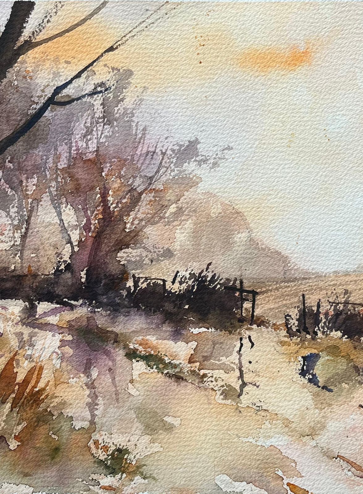 Anthony Avery British Impressionist Watercolor Of A Landscape Scene After The Storm photo Art