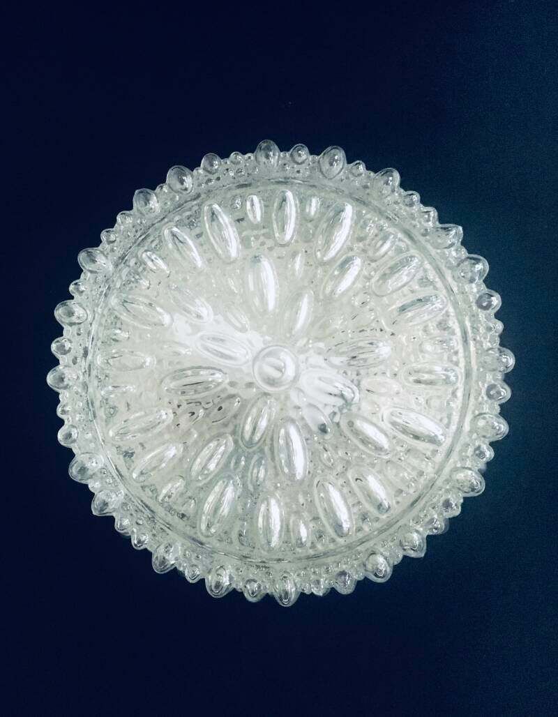 Ronde Glazen Wandlamp Van Helena Tynell Voor Glashutte Limburg, Jaren 1960