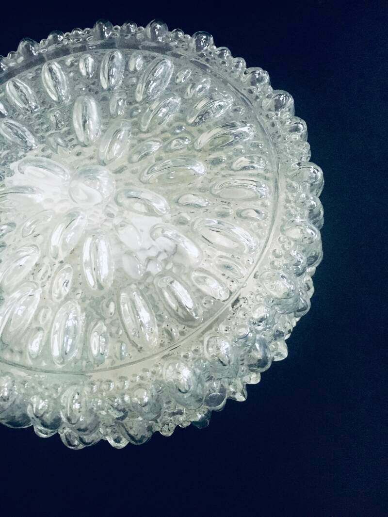 1960's Round Glass Sconce Wall Lamp By Helena Tynell For Glashutte Limburg photo vinterior