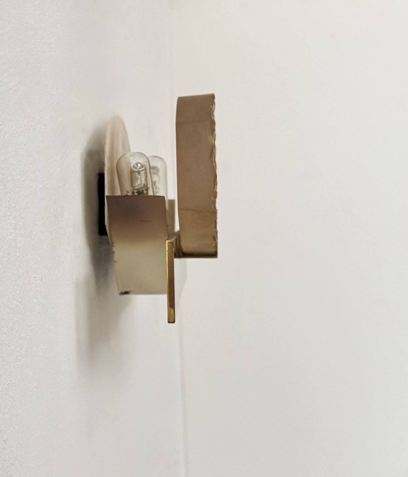 Vintage Wall Light Attributed To Serge Mouille, Brass And Resin, Dallux France. photo for sale