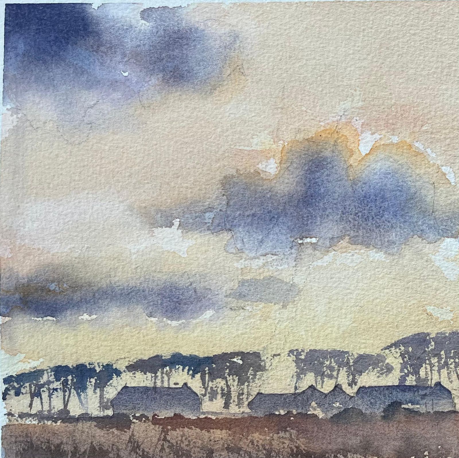 Anthony Avery British Original Watercolor Of A Windmill And Countryside Landscape At Sunset photo Art