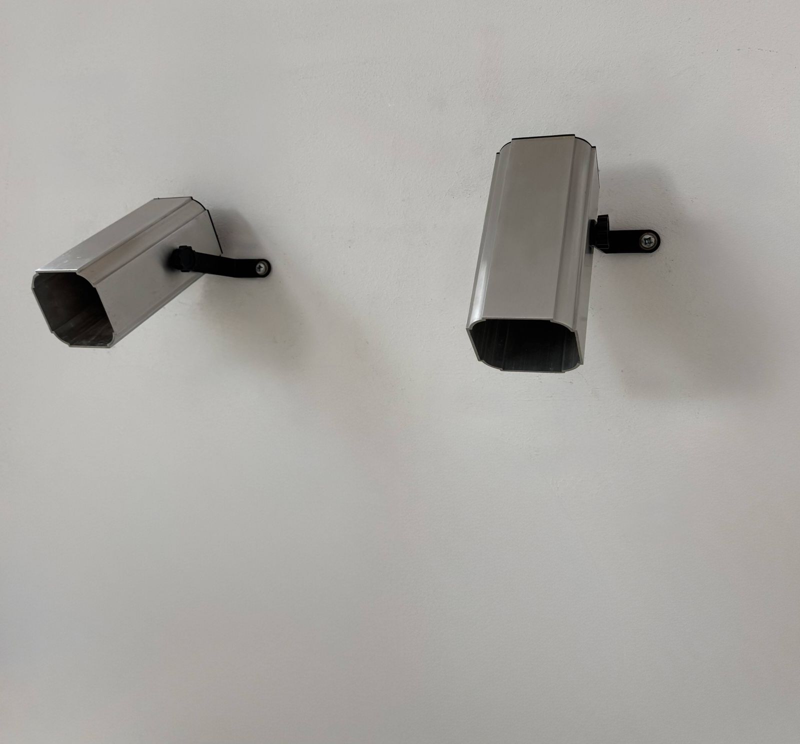 Pair Of Adjustable Vintage Wall Lights, Anodised Aluminium, France, 1980. photo Lighting