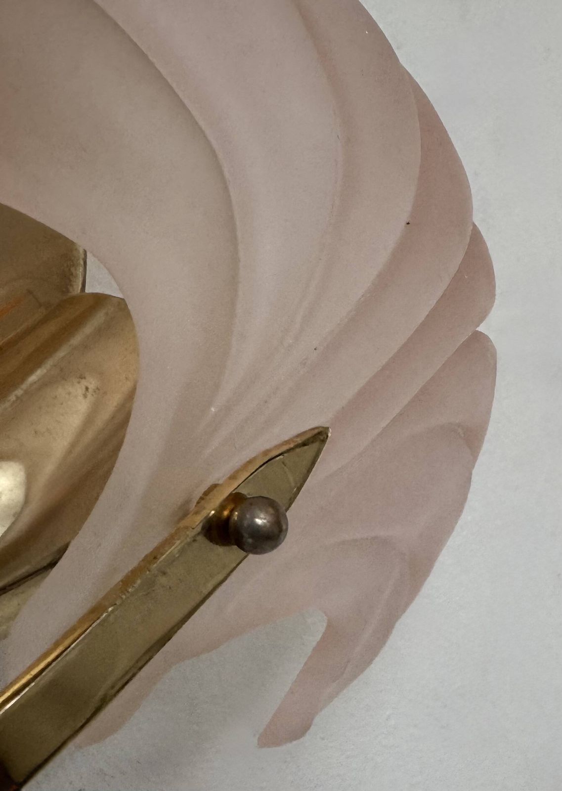 Vintage Wall Sconce With Seashells, Amber Glass And Brass, France, 1970 photo buy