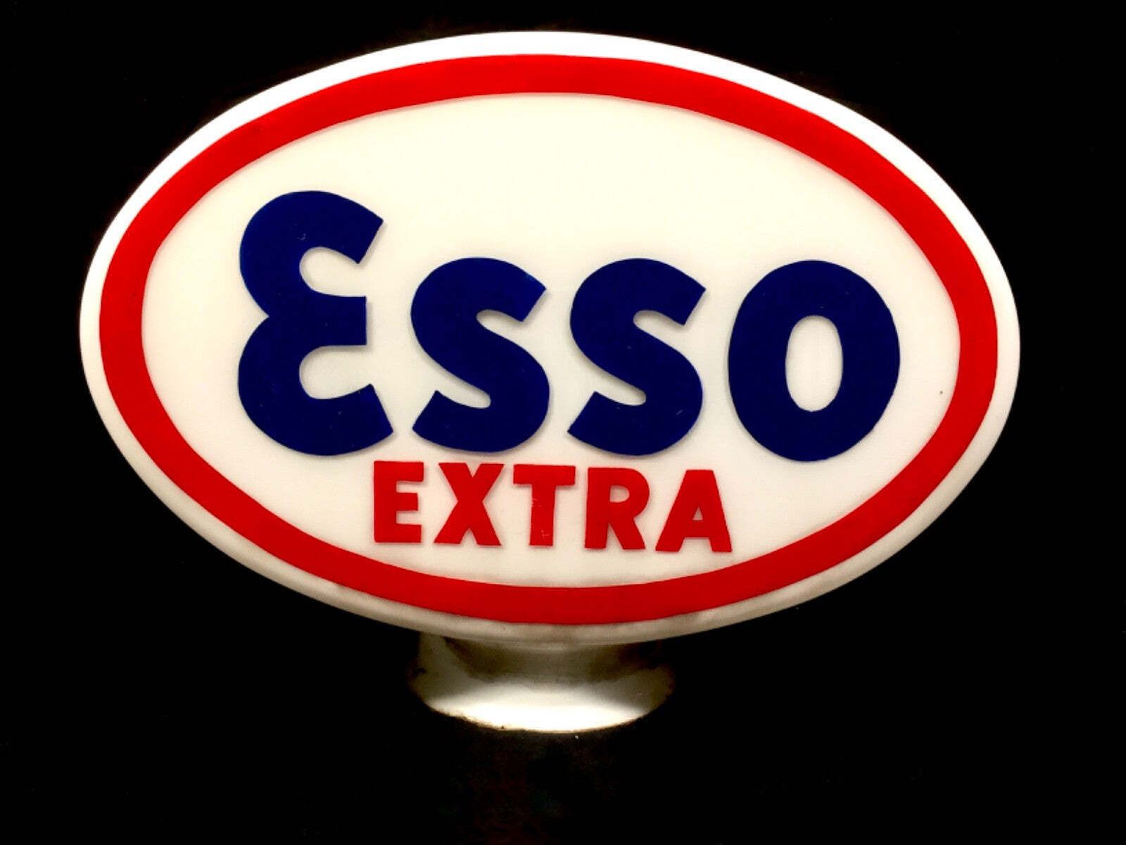 Antique Advertising Original Glass Esso Extra Motor Oil Petrol Pump Globe C1951 photo Home Decor