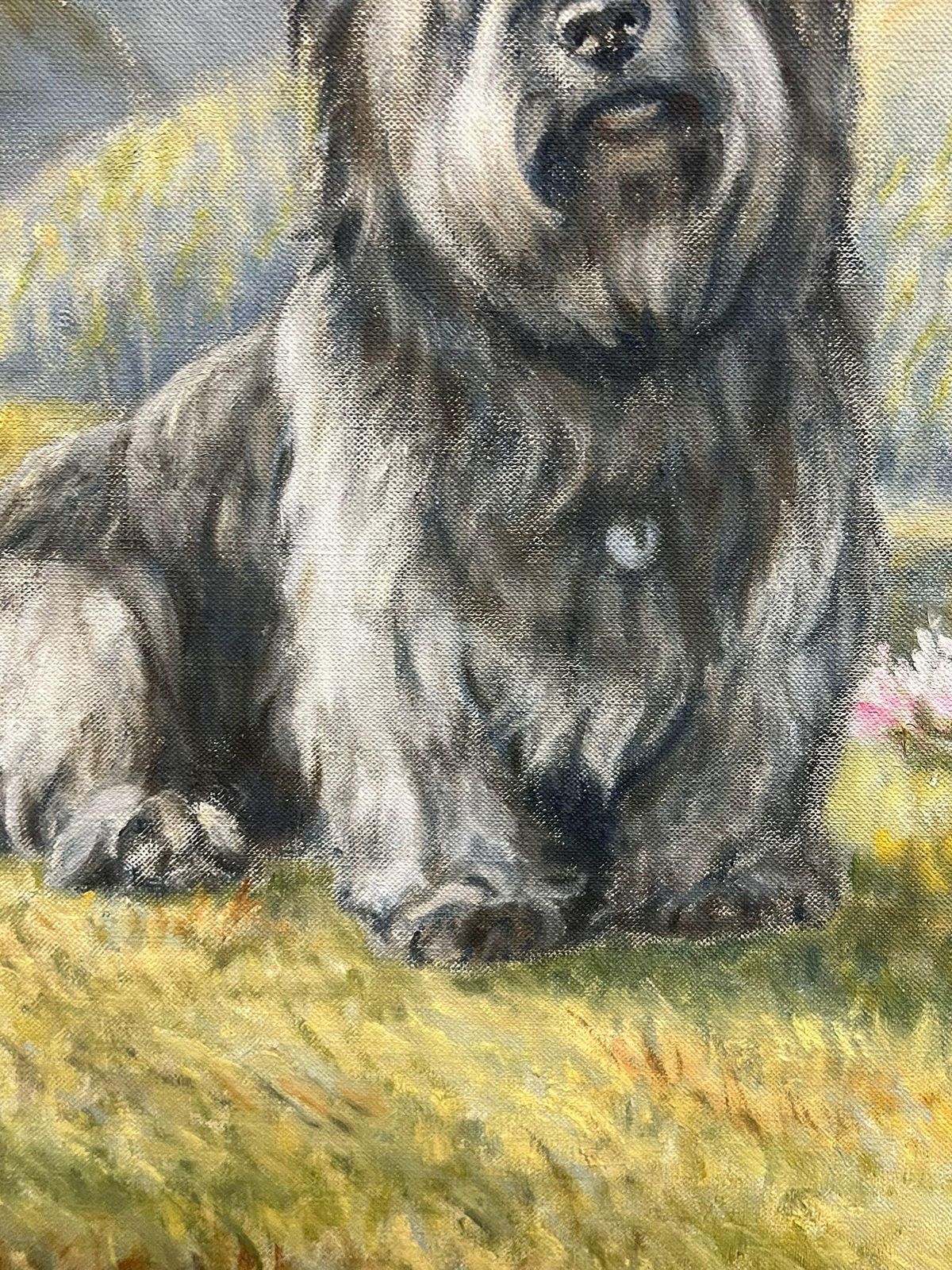 A. J. Blackie Two Cairn Highland Terriers Dogs In Scottish Highlands Landscape Signed Painting photo vinterior