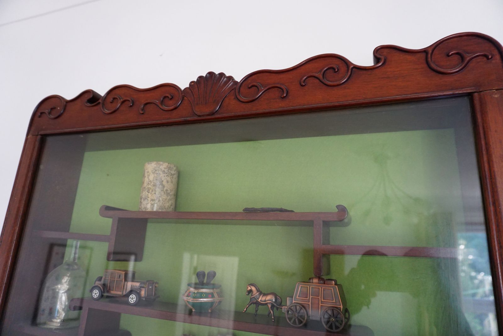 Rosewood And Glass Display Cabinet, Wall Mounted, Chinese Style photo furniture