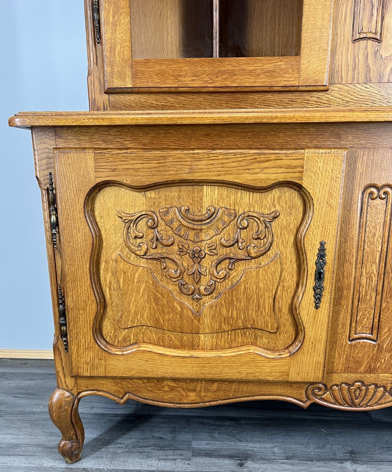 Bookcase Vintage French Louis XVI Oak Display Cabinet Carved Sideboard Lot 4576 photo buy