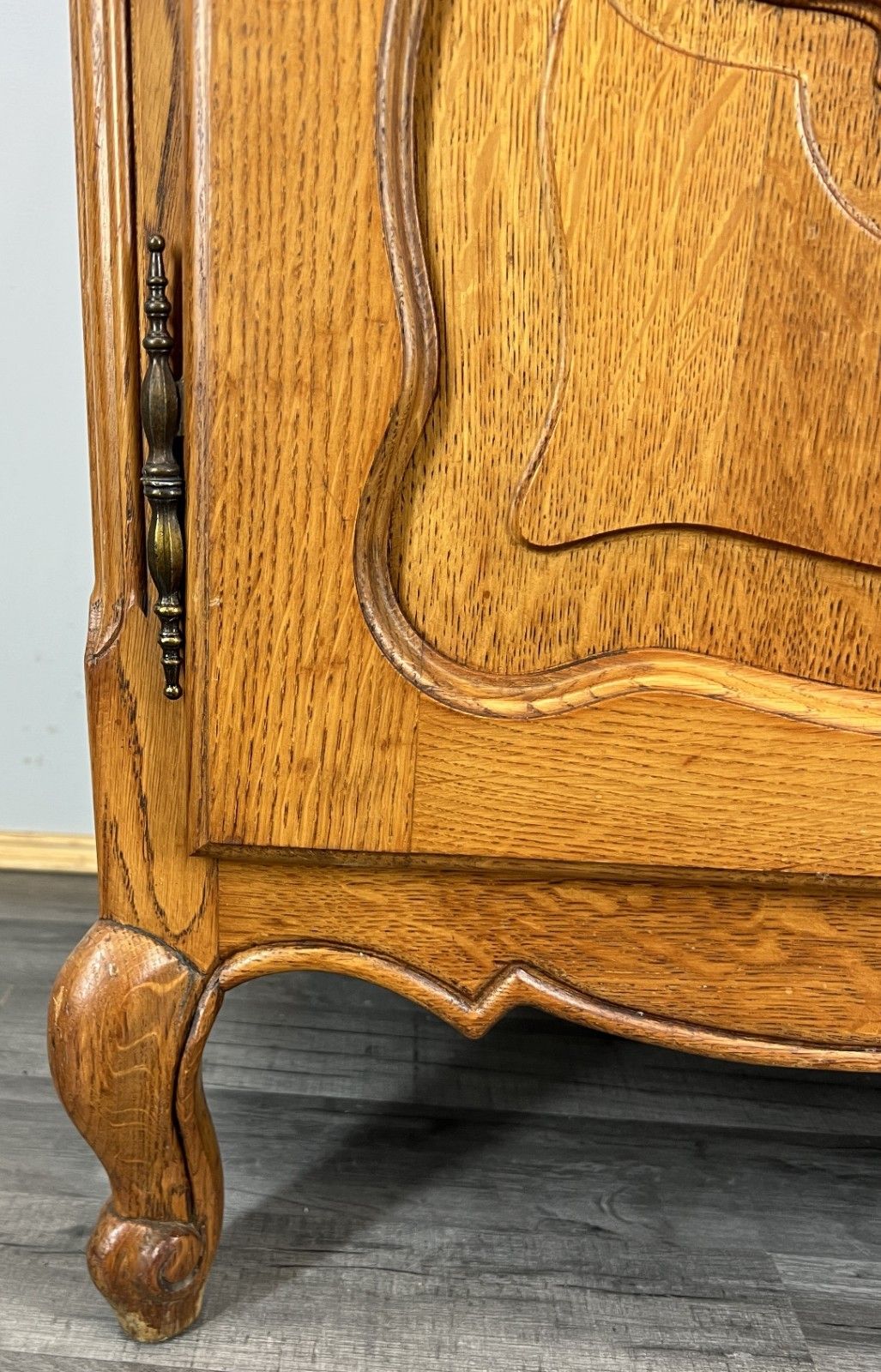 Bookcase Vintage French Louis XVI Oak Display Cabinet Carved Sideboard Lot 4576 photo vintage