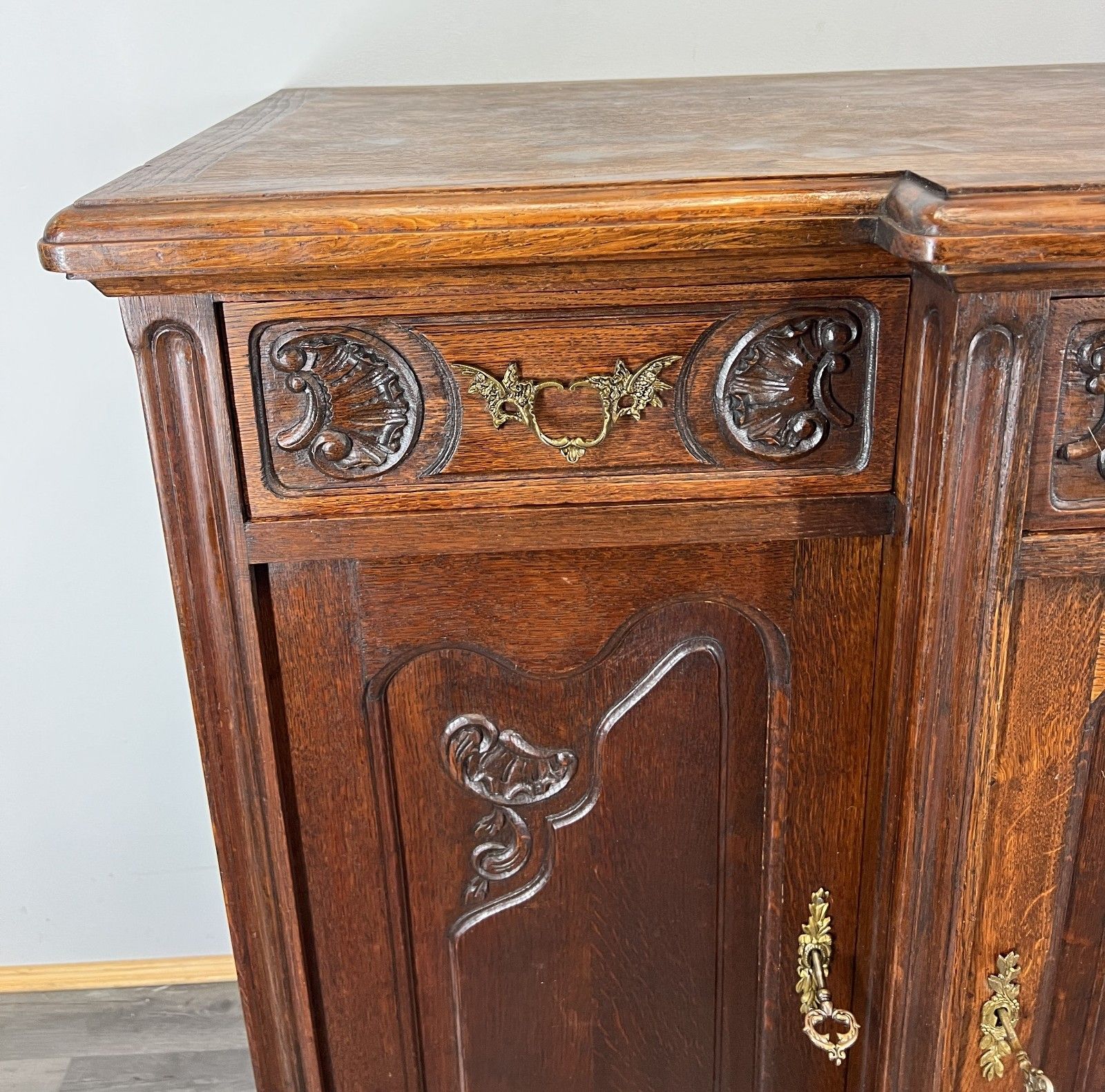 Sideboard Antique French Louis XVI Oak Cabinet Carved Cupboard Lot 4571 photo Furniture