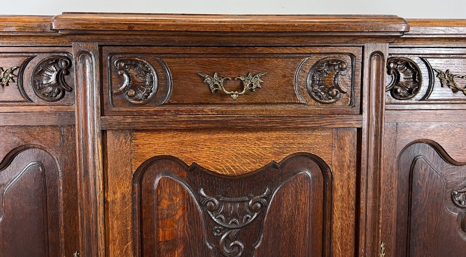 photo furniture Sideboard Antique French Louis XVI Oak Cabinet Carved Cupboard Lot 4571