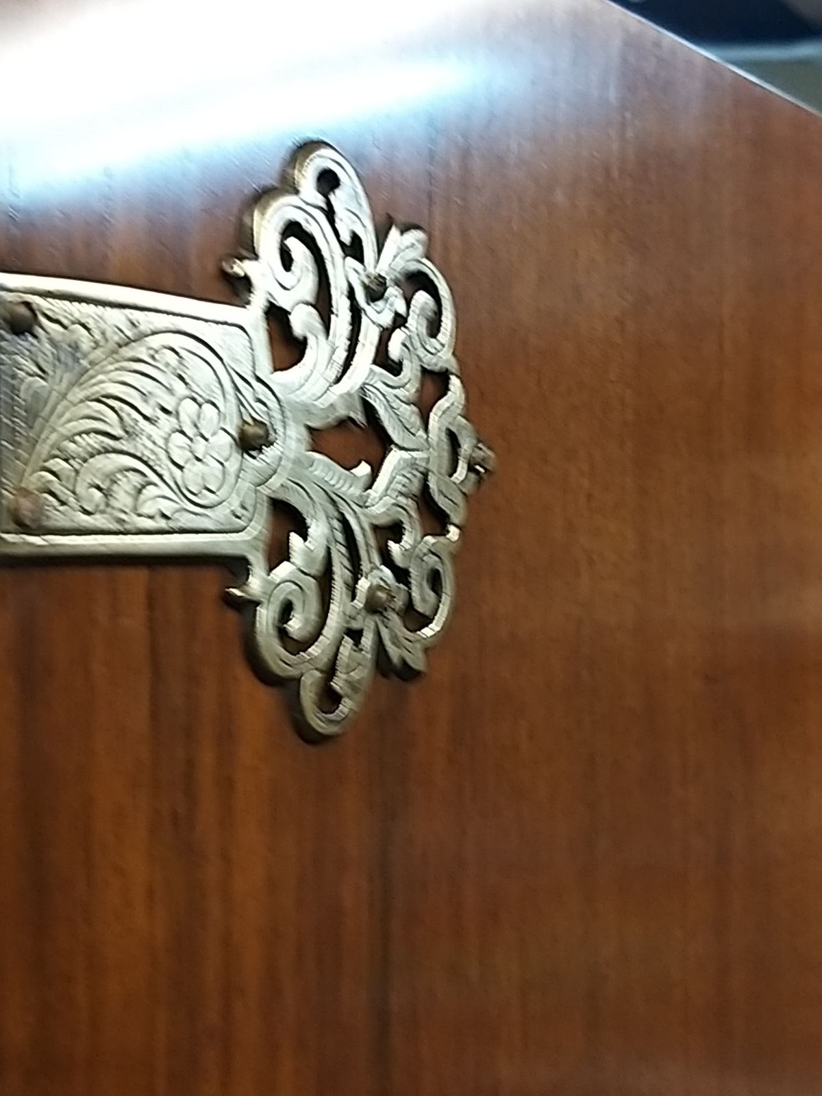 photo furniture 1926 Ladies Compactom Wardrobe "Y Y Model" Walnut With Metal Filigree Detail.