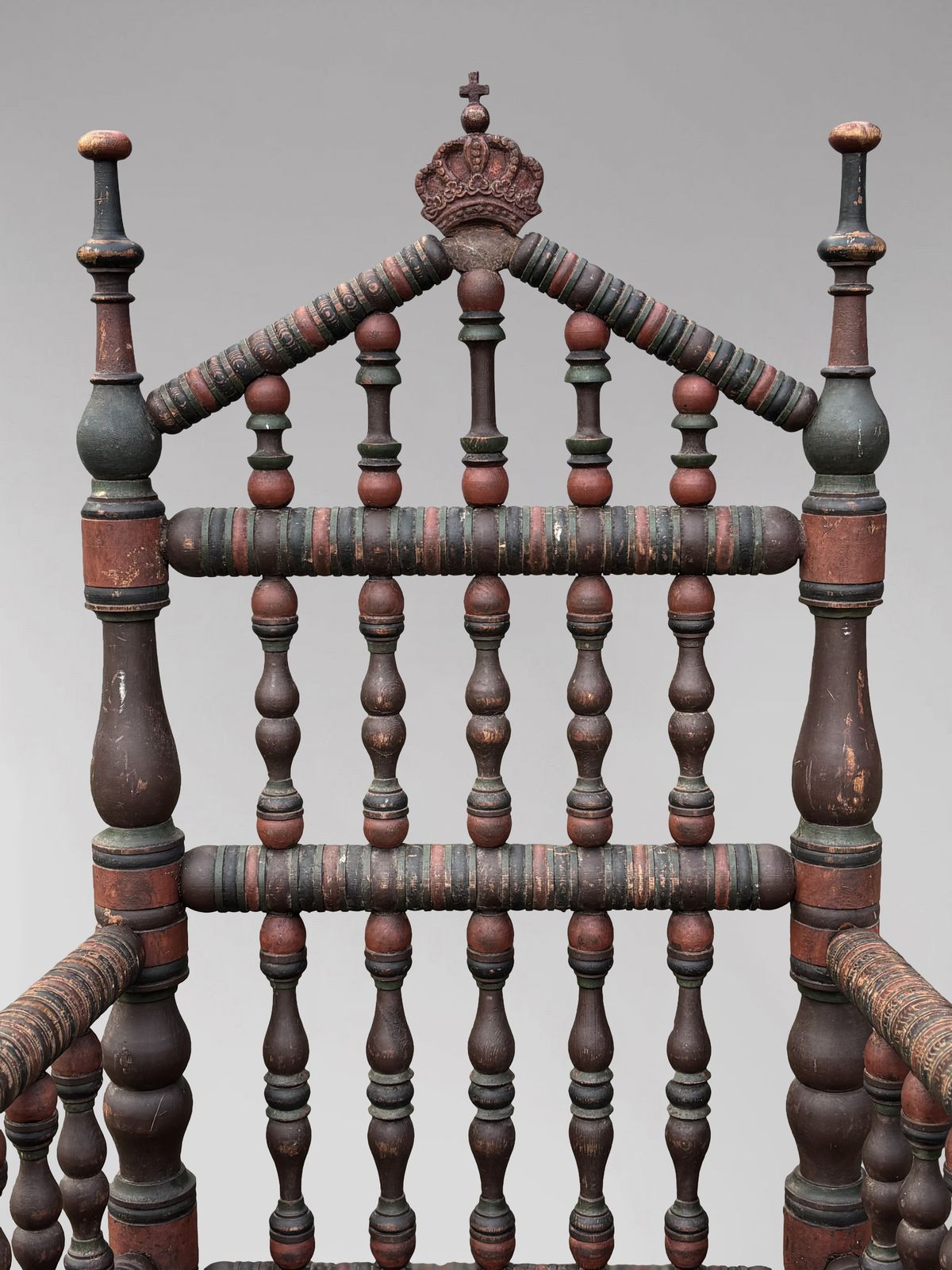 Early 19th Century Swedish Bobbin Country Throne Armchair photo Furniture