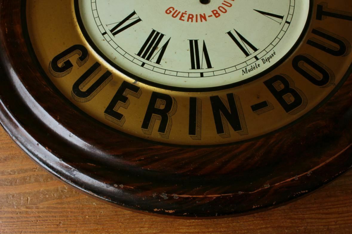French Chocolate Wall Clock. Guerin Boutron Chocolat Advertising Sign. photo vinterior