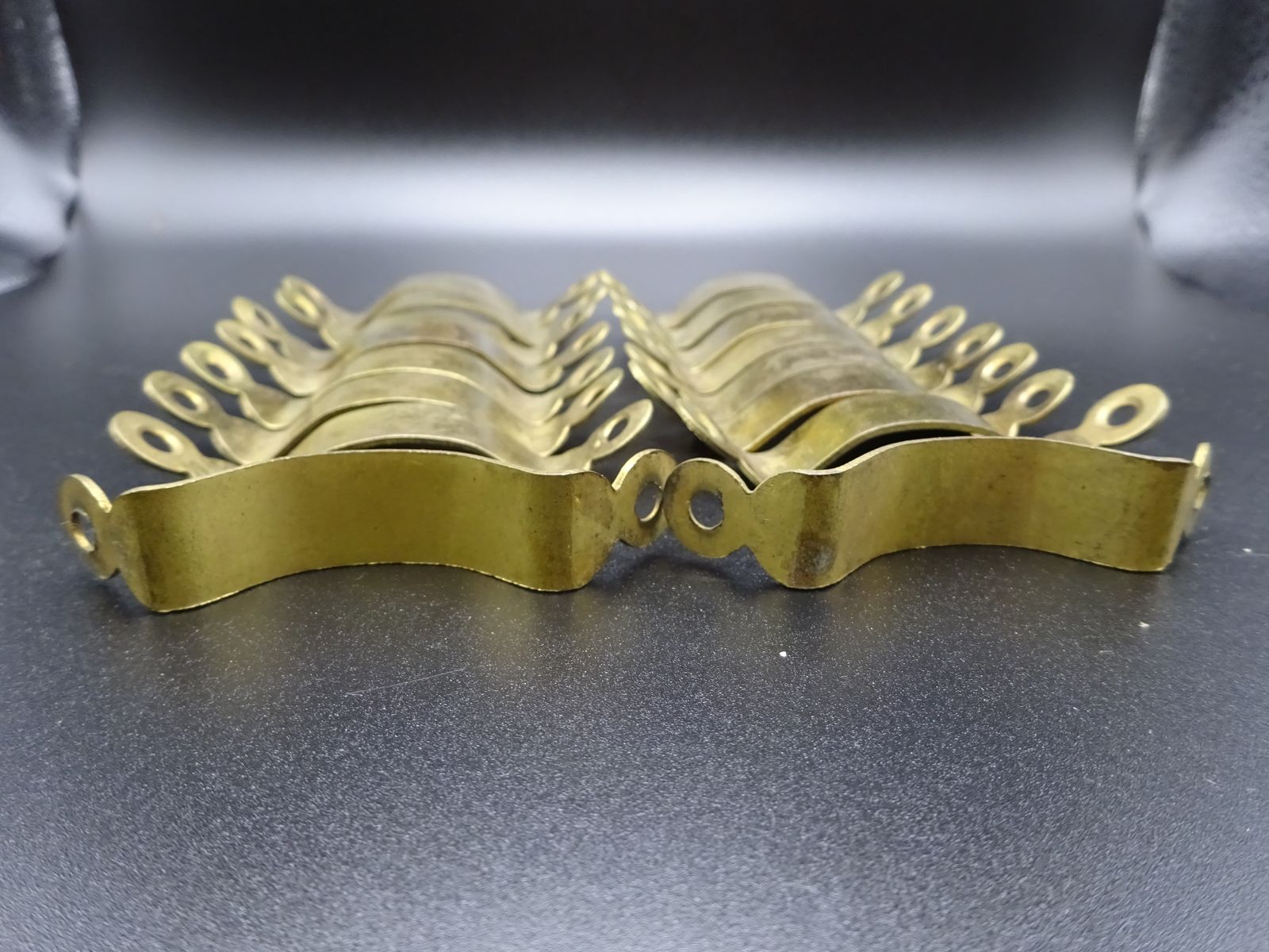 16 Reclaimed Brass Stair Rod Brackets/Holders photo buy