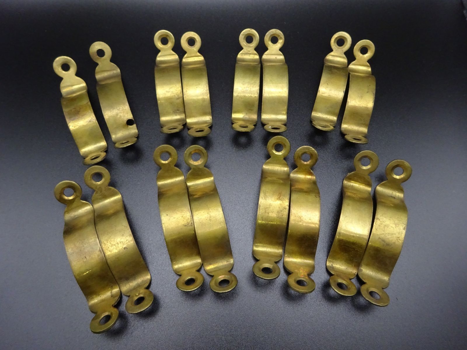 16 Reclaimed Brass Stair Rod Brackets/Holders