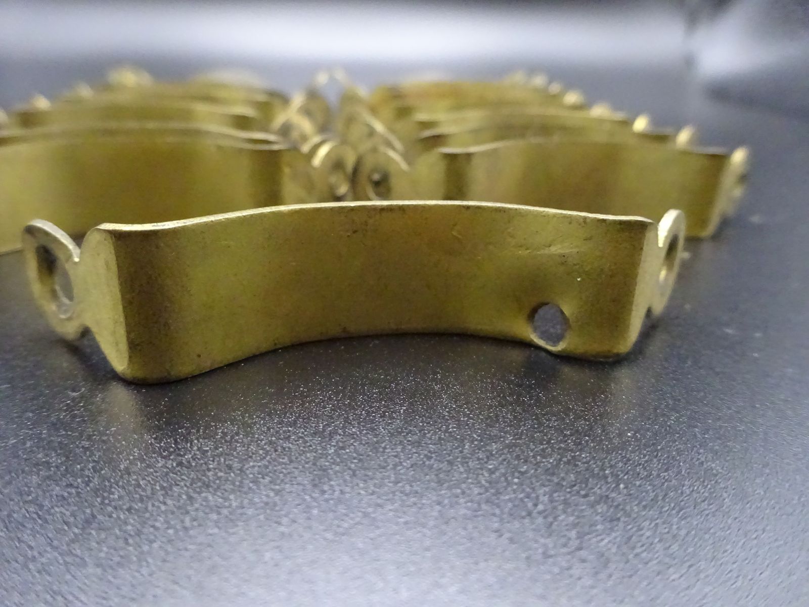 16 Reclaimed Brass Stair Rod Brackets/Holders photo vintage
