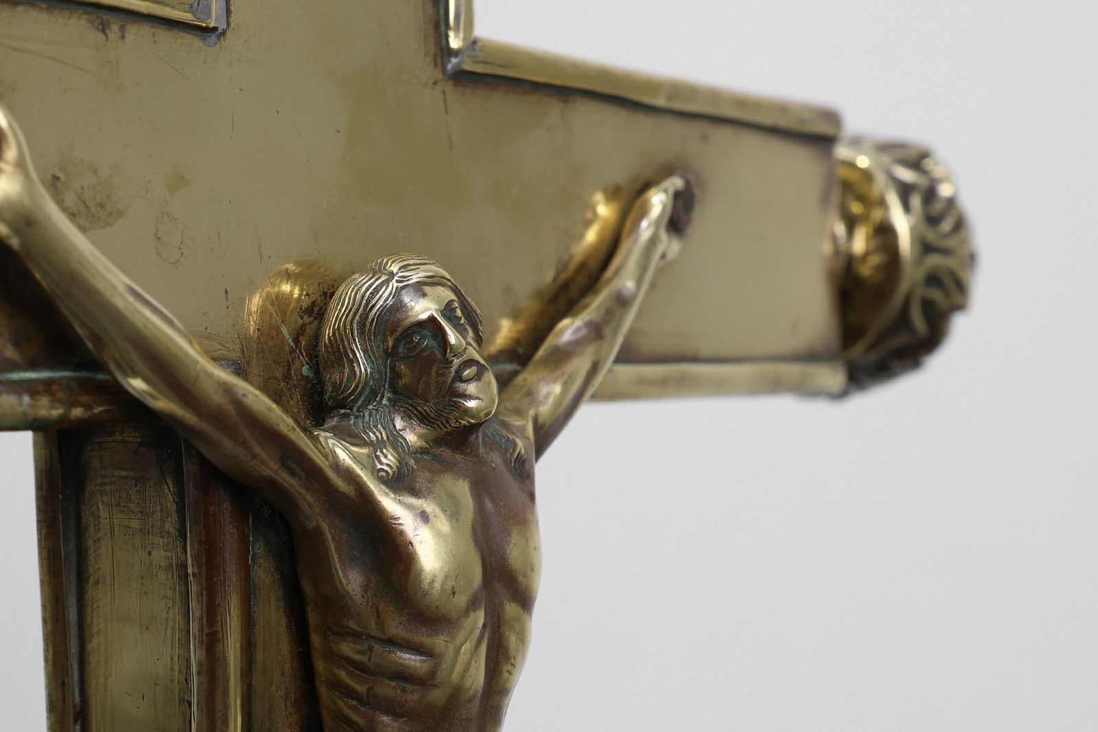 Belgian Processional Crucifix On Pedestal, 1500s photo vinterior