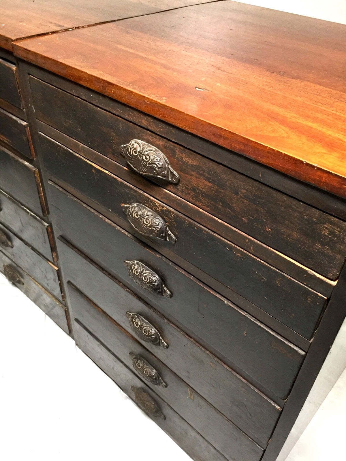 Antique Haberdashery Shop Display Cabinet / Glazed Fronted Drawers Storage C1900 photo buy