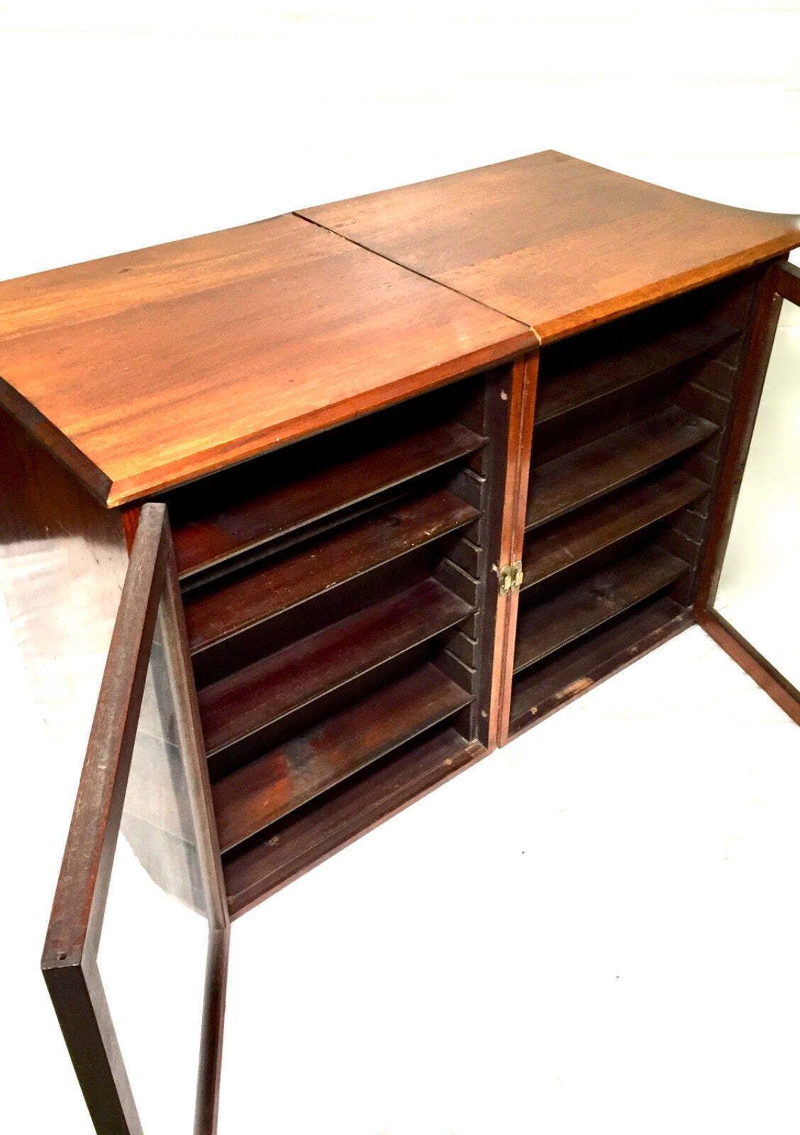 photo buy Antique Haberdashery Shop Display Cabinet / Glazed Fronted Drawers Storage C1900