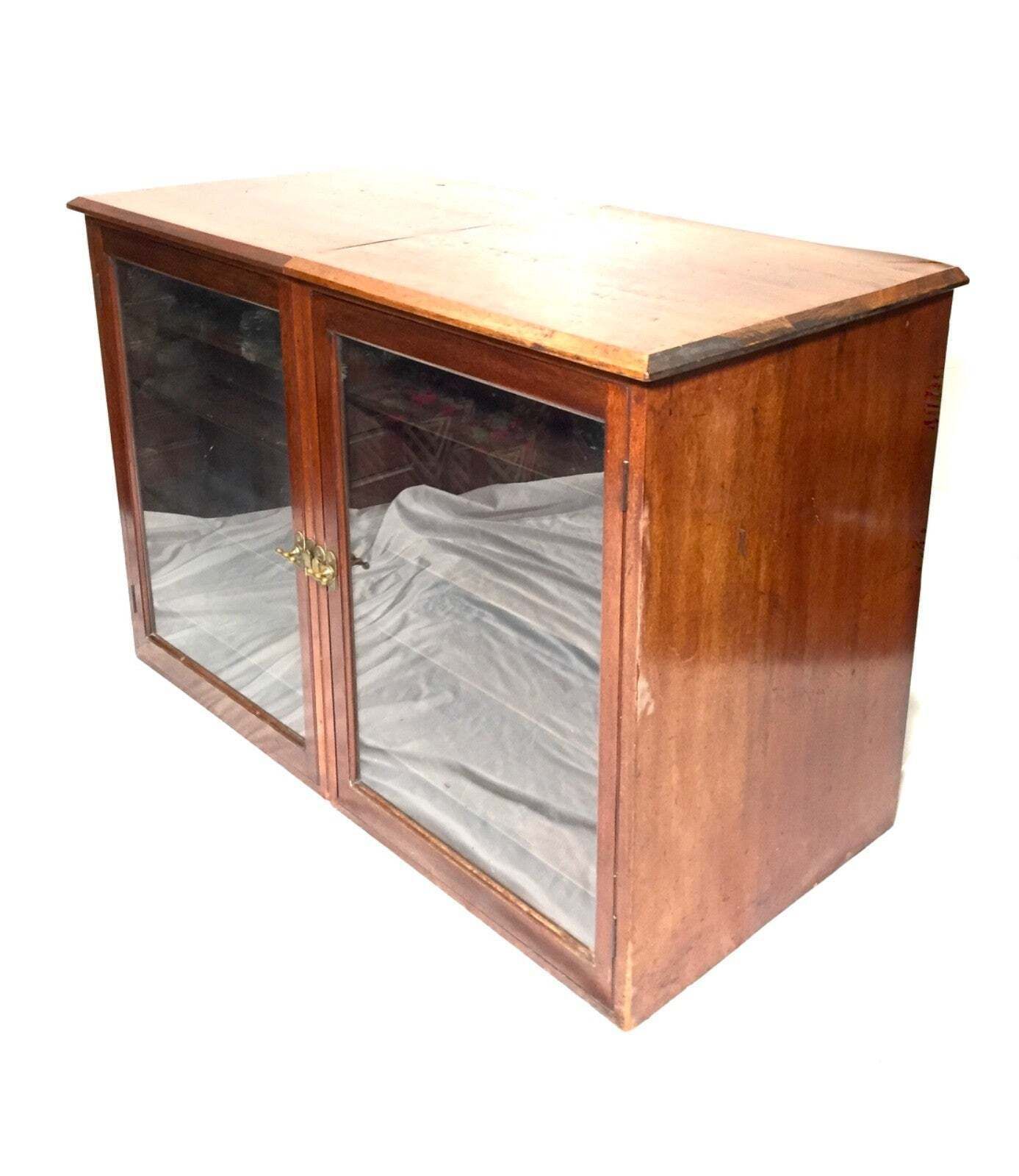 photo vintage Antique Haberdashery Shop Display Cabinet / Glazed Fronted Drawers Storage C1900
