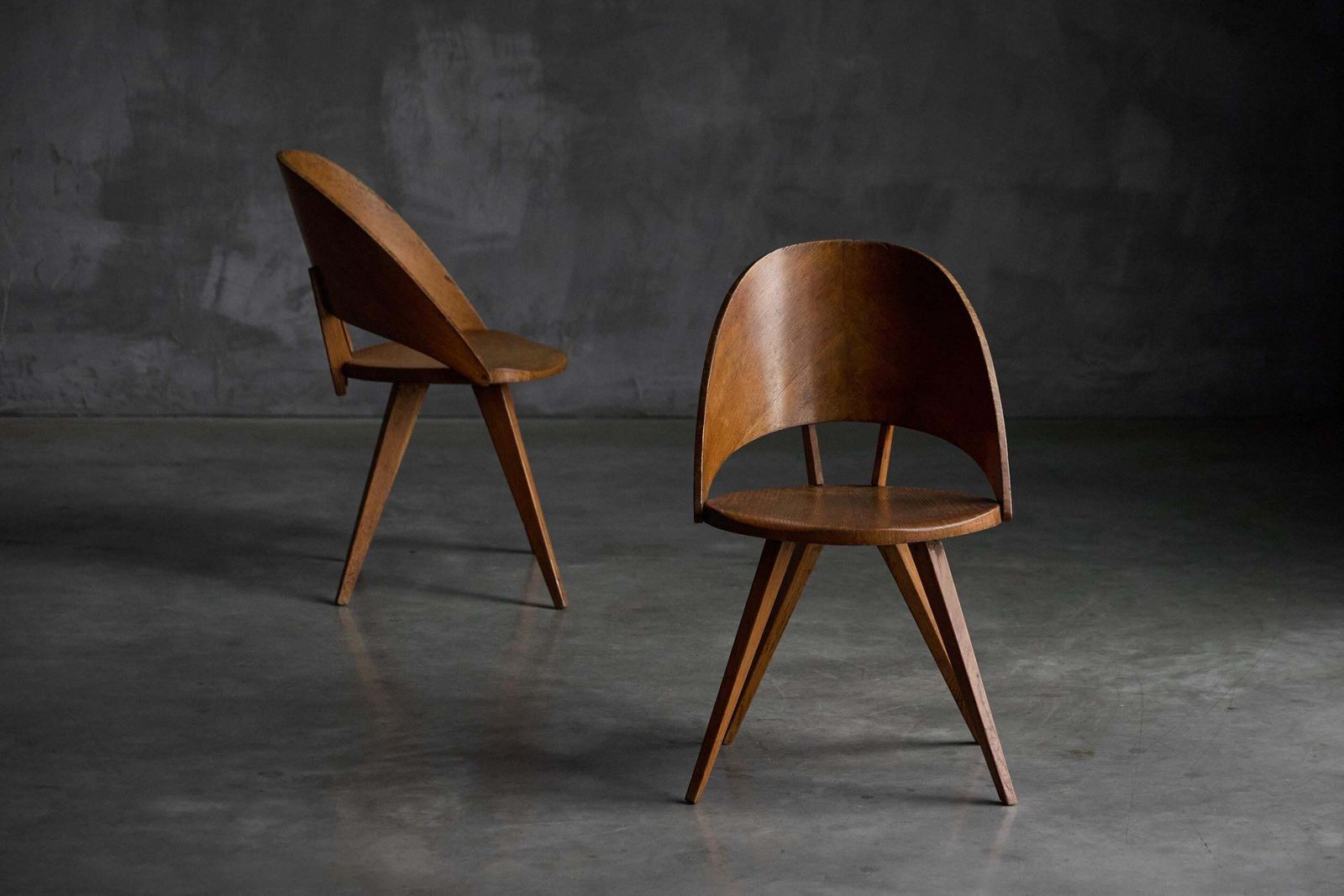 Mid Century Plywood Dining Chairs, Italy, 1950s photo vinterior
