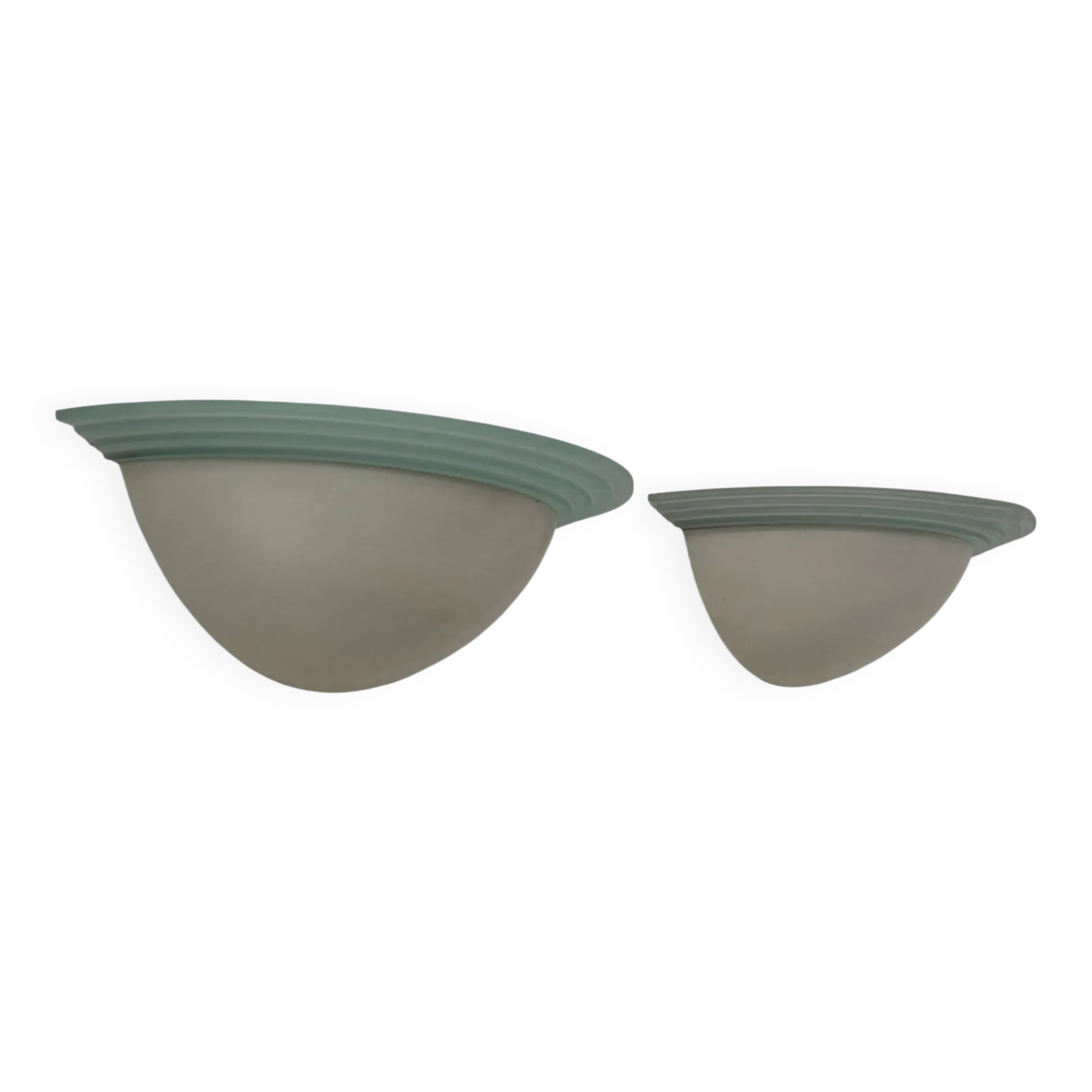Pair Of Vintage Half Moon Wall Lights, Perspex And White Metal, France, 1970.