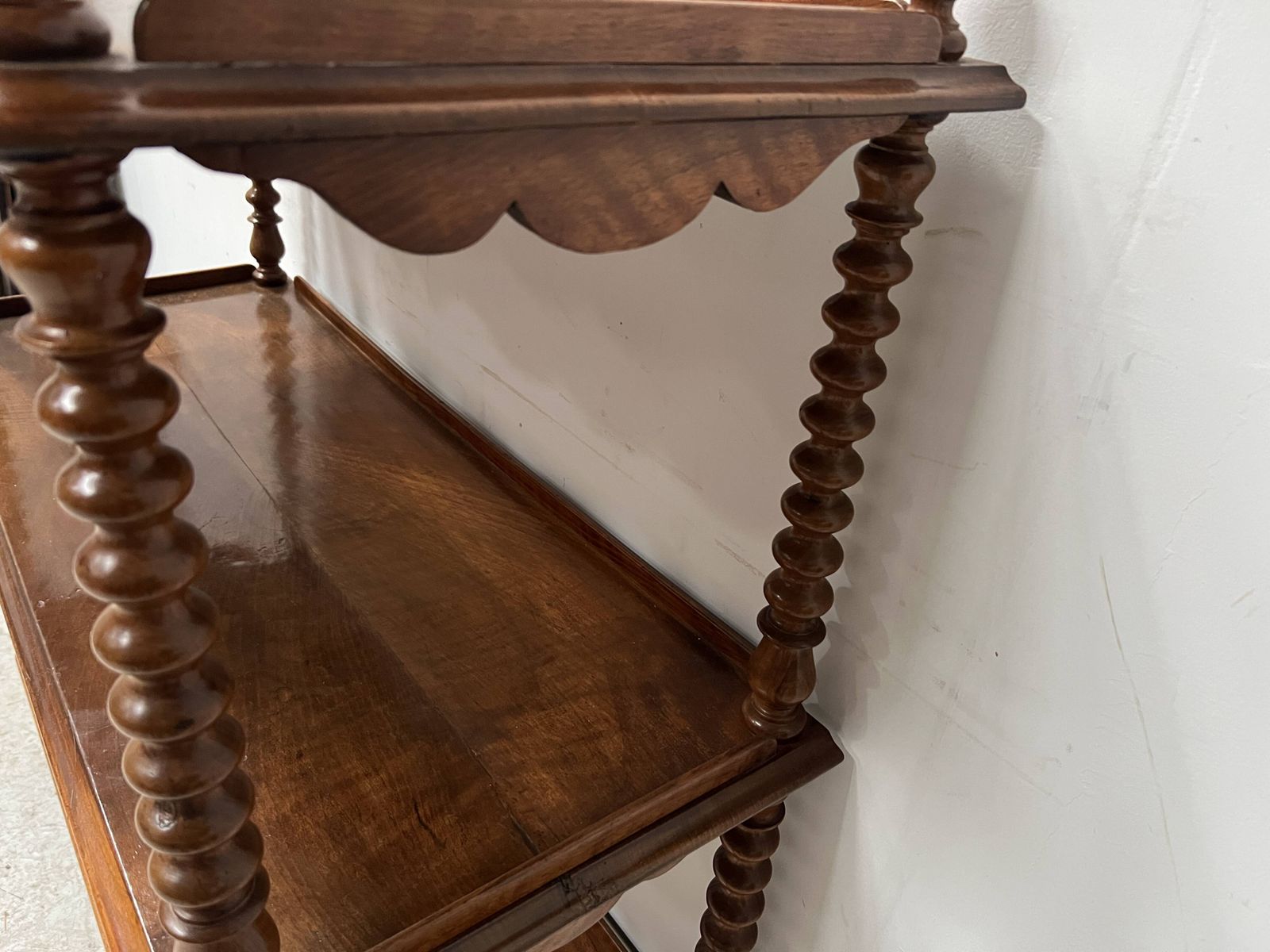 photo buy Napoleon III Console Table With Three Shelves In Mahogany And Veneer, 19th Century