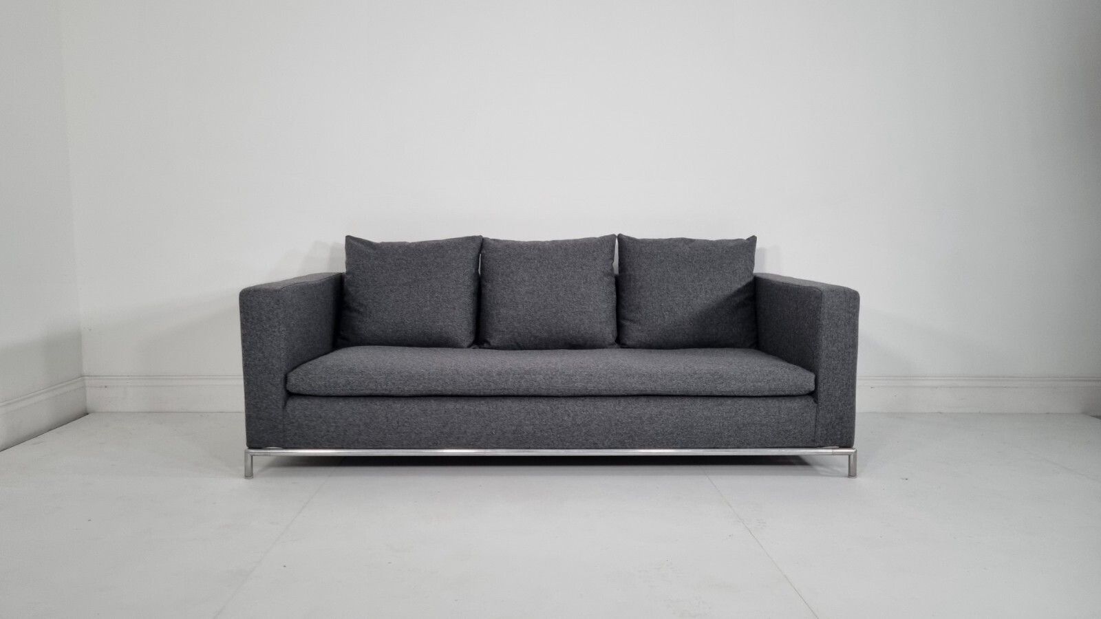 Bb Italia George 3 Seater Sofa In Charcoal Wool Impeccable Condition photo furniture
