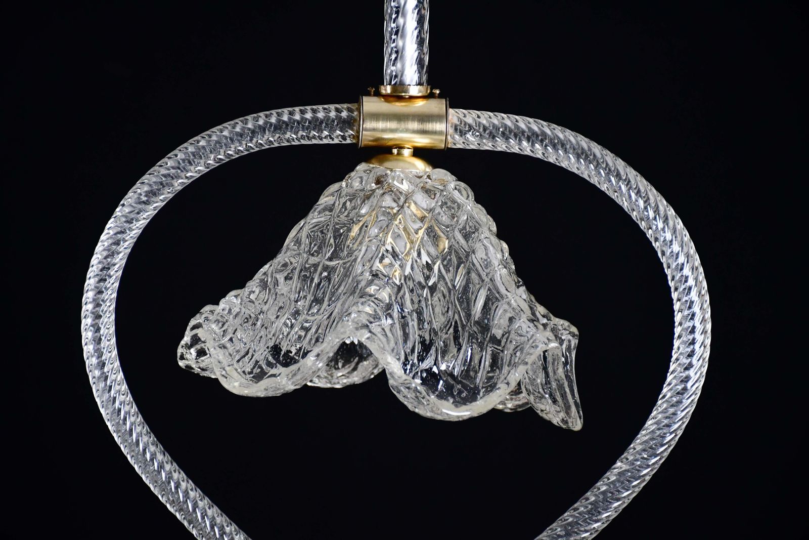 photo furniture Charming Art Decò Barovier & Toso Pendant Light Chandelier Murano Glass, 1950s