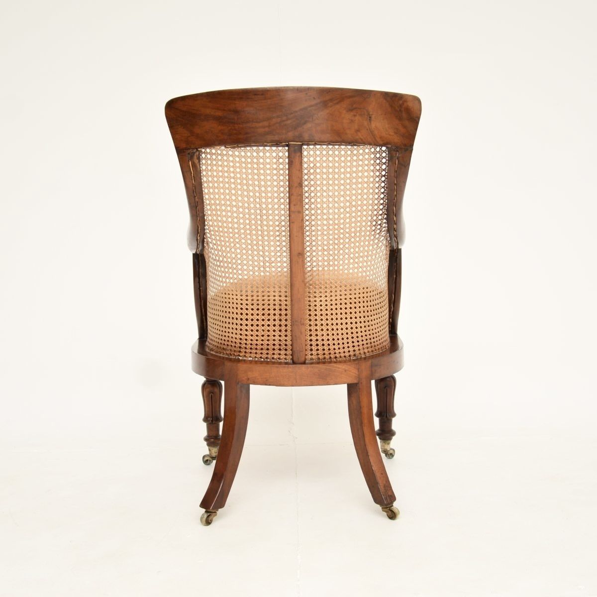 photo for sale Antique William IV Period Mahogany And Leather Caned Armchair