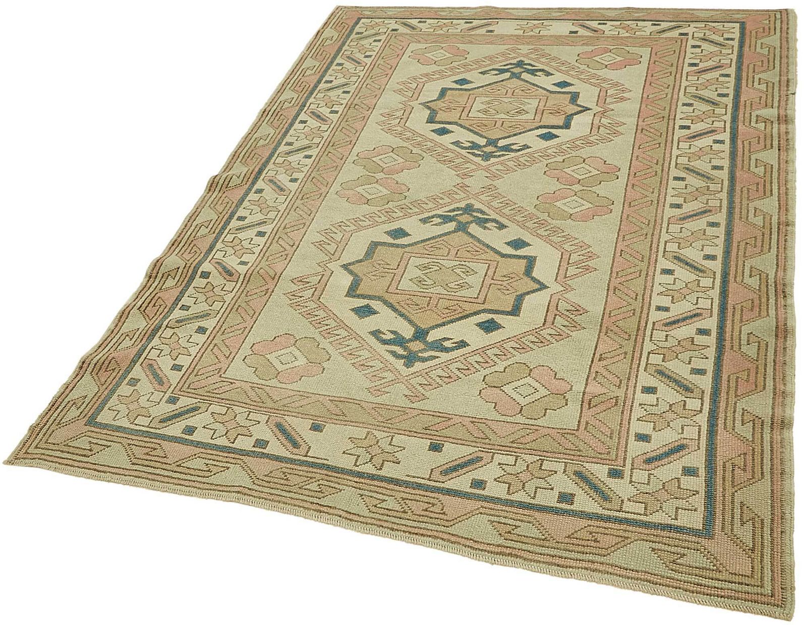 Handmade Turkish Beige Small Oriental Rug 134 Cm X 205 Cm photo for sale