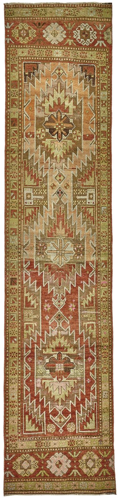 Handmade Turkish Beige Anatolian Runner Rug 75 Cm X 339 Cm