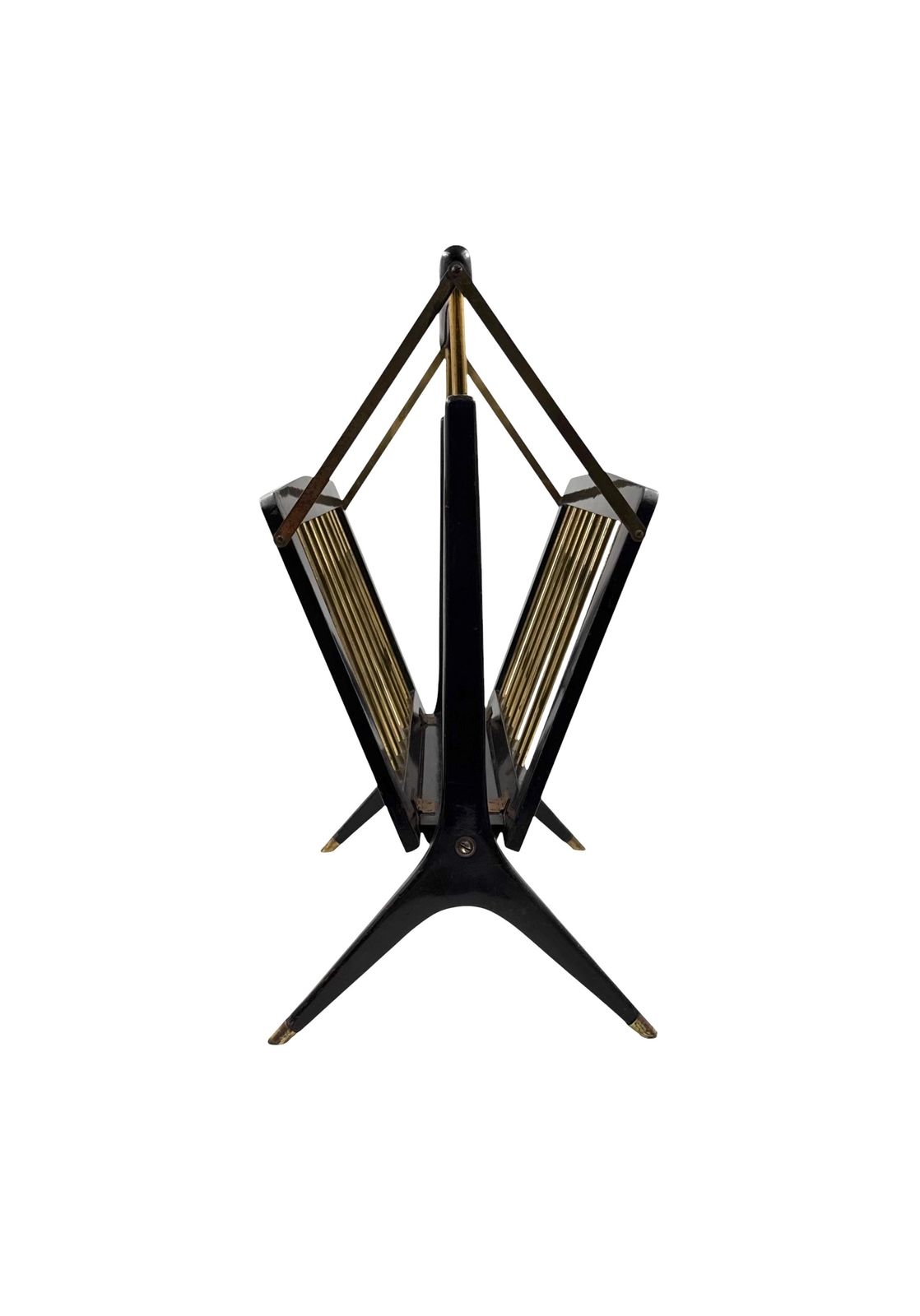 photo for sale Mid Century Modern Brass Magazine Rack, Ico E Luisa Parisi  Italy 1950