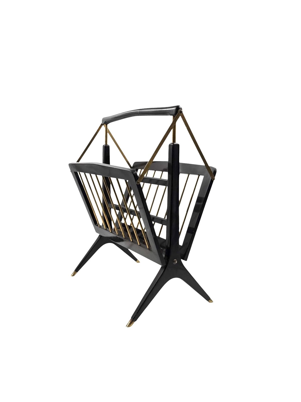 500.0 Mid Century Modern Brass Magazine Rack, Ico E Luisa Parisi  Italy 1950 photo