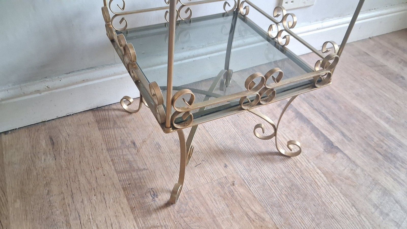 1960's French Mid Century Gilt Wrought Iron Drinks/Cocktail/Side..... Table photo vintage