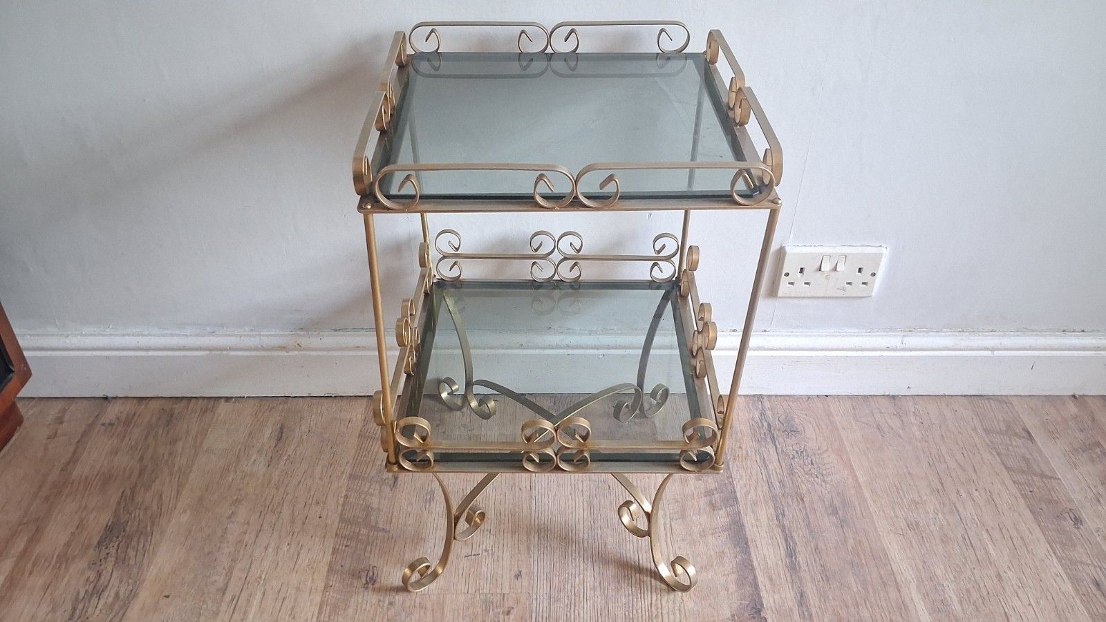 photo for sale 1960's French Mid Century Gilt Wrought Iron Drinks/Cocktail/Side..... Table