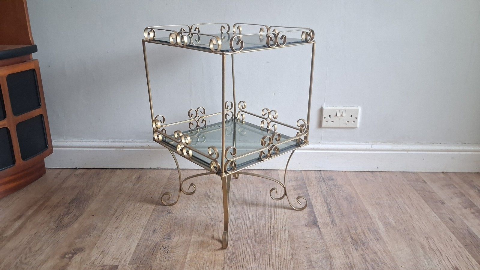 Furniture 1960's French Mid Century Gilt Wrought Iron Drinks/Cocktail/Side..... Table photo